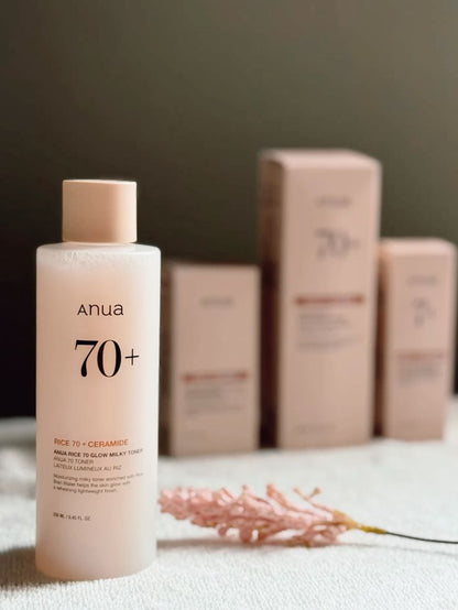 ANUA Rice 70 + Ceramide Glow Toner 250ML - Beauty Cave