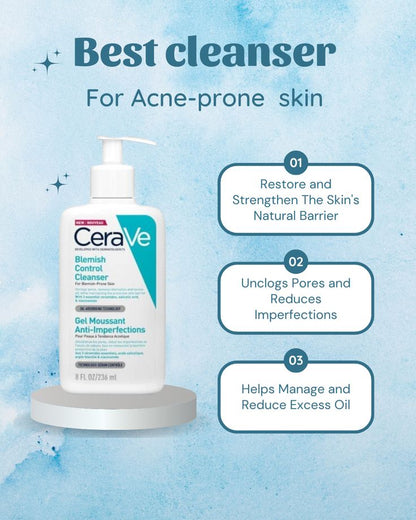 Cerave Blemish control cleanser - Gel Moussant anti imperfection - Beauty Cave